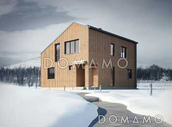 Проект дома из панелей SIP с необычной отделкой