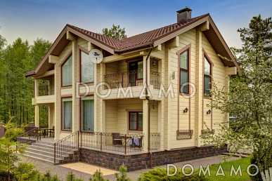 Проект двухэтажного дома из клееного бруса общей площадью более 200 м. кв. Проект двухэтажного дома из клееного бруса общей площадью более 200 м. кв.