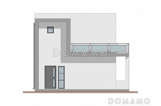 Проект двухэтажного коттеджа в стиле хай-тек, адаптированный для сейсмозоны / Фасад 2