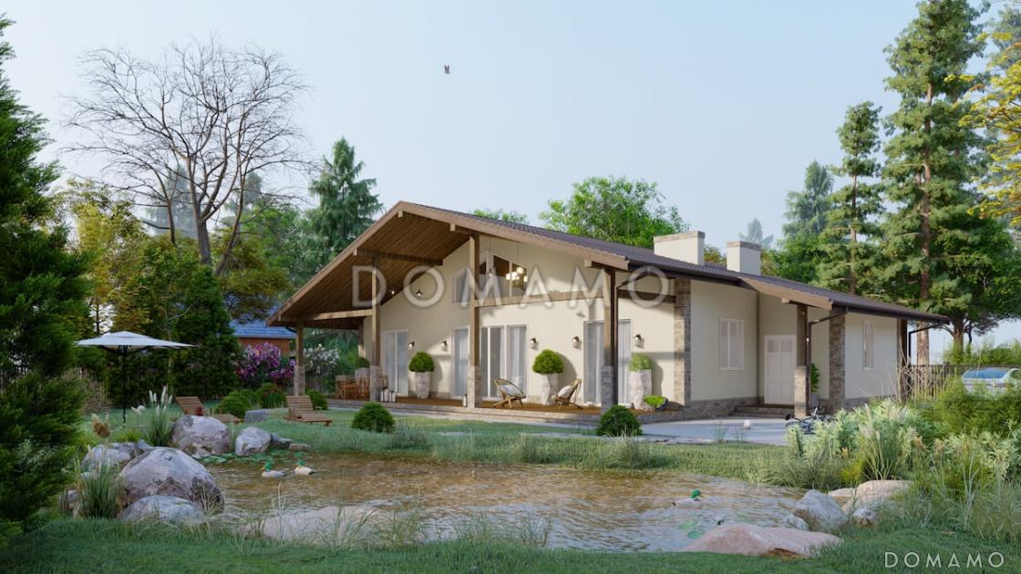 Проект дома с мансардой, вторым светом, большой гостиной и 4 спальнями / 6