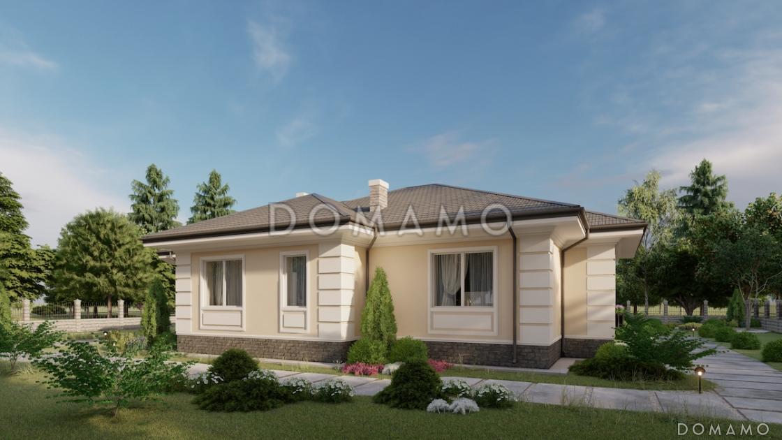 Проект одноэтажного дома из газобетона в классическом стиле / 3