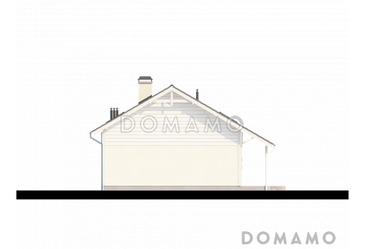 Проект одноэтажного мансардного дома из кирпича с террасой над гаражом / Фасад 4