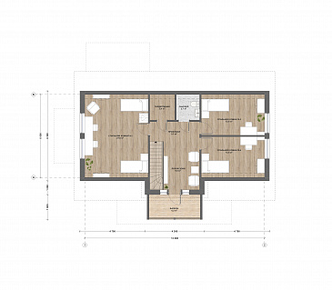 М-211 дом одноэтажный с мансардой / План мансардного этажа