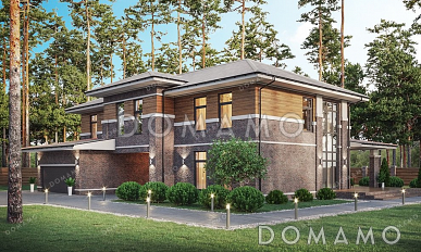 Проект двухэтажного дома с мансардой и террасой Проект двухэтажного дома с мансардой и террасой