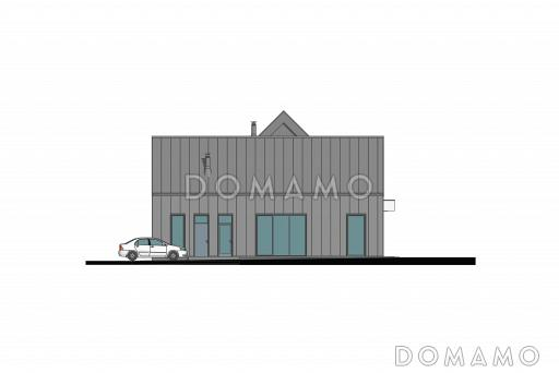 Проект сблокированного дома с спа-зоной, джакузи под открытым небом, просторной гостиной-столовой / Фасад 2