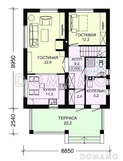 Проект небольшого дома / План 1 этажа