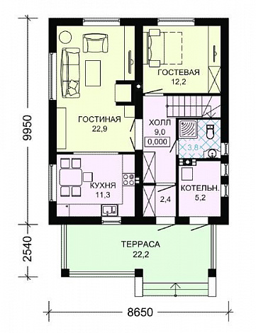 Проект небольшого дома / План 1 этажа