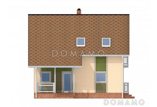 Проект каркасного дома с тренажерным залом на мансардном этаже / Фасад 2