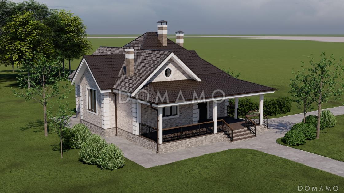 Проект одноэтажного каркасного дома с мастер-спальней и крытой террасой / 6