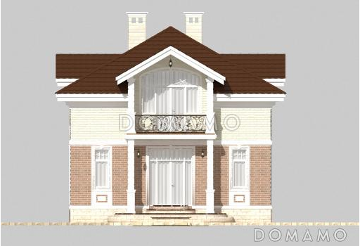 Проект небольшого особняка в классическом стиле из СИП панелей / Фасад 1
