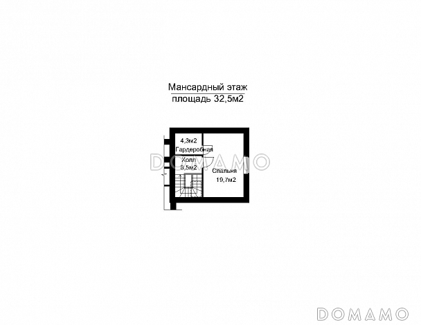 Проект помещения бассейна с помещением для персонала / План мансардного этажа