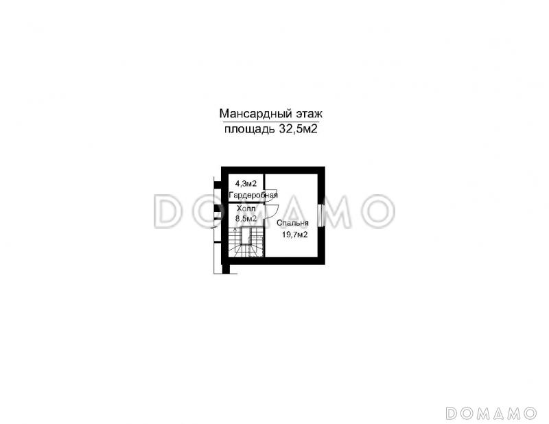 Проект помещения бассейна с помещением для персонала / План мансардного этажа