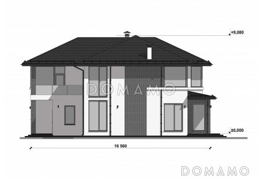 Проект загородного дома с террасой и гаражом на 2 машины S-292 / Фасад 2
