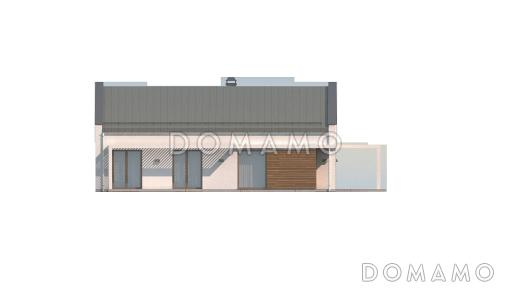 Проект одноэтажного дома из кирпича современного дизайна / Фасад 3