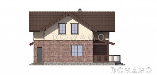 Проект дома с просторной гостиной и холлом на втором этаже / Фасад справа