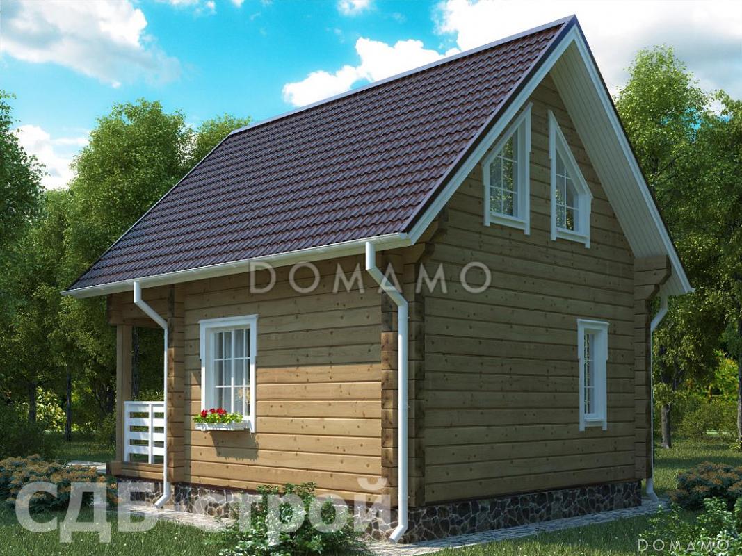 Дом из профилированного бруса по проекту ДПБ3 / 2