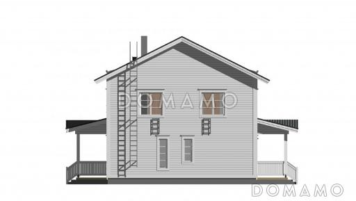 Проект двухэтажного каркасного дома до 250 м.кв. / Фасад 4