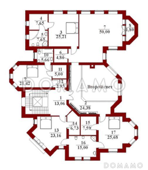 Проект коттеджа со вторым светом / План 2 этажа