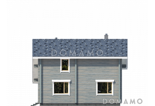 Проект двухэтажного дома из бруса в скандинавском стиле с котельной / Фасад 3