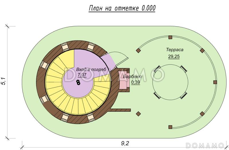 Проект винного погреба с террасой / План 1 этажа