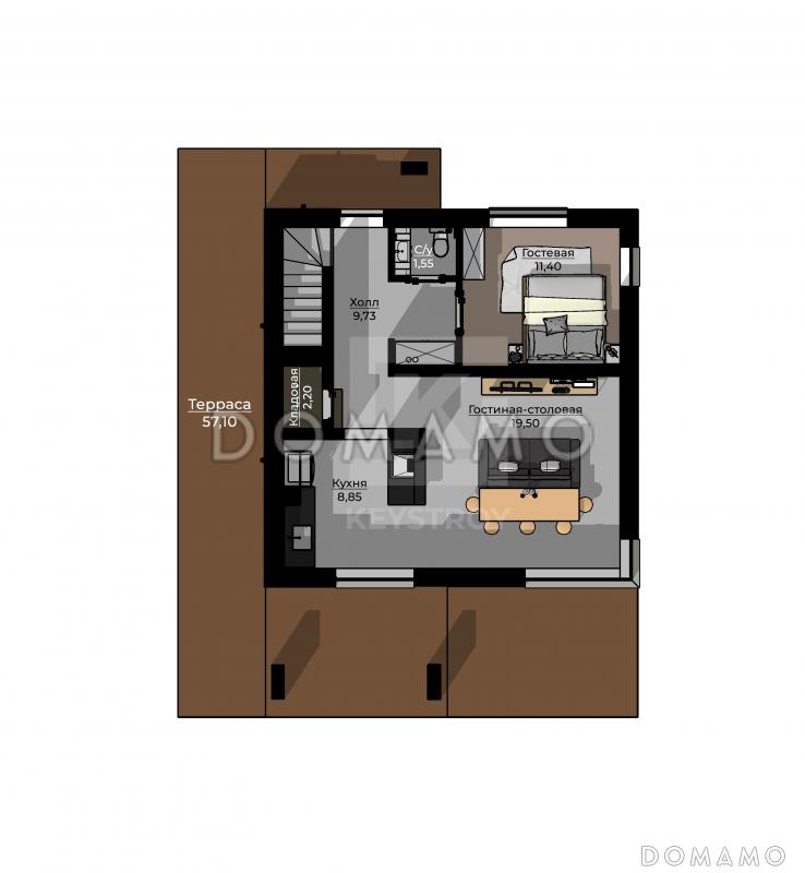 КейСтрой-378 / План 1 этажа