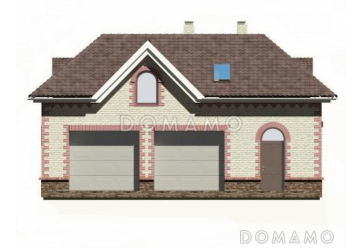 Проект гаража на 2 машины с котельной и  мансардой / Фасад 1