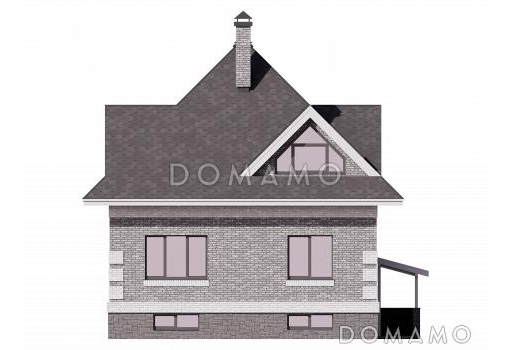 Проект загородного дома с шатровой крышей и цокольным этажом / Фасад 4