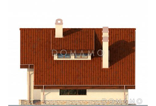 Проект двухэтажного дома из газобетона с гаражом на одну машину / Фасад 3