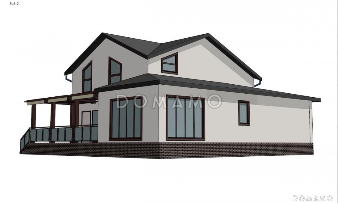 Проект двухэтажного каркасного дома с мансардой и гаражом / 3