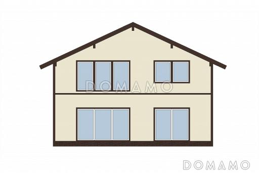 Проект каркасного дома 10х10 с мансардой / Фасад 3