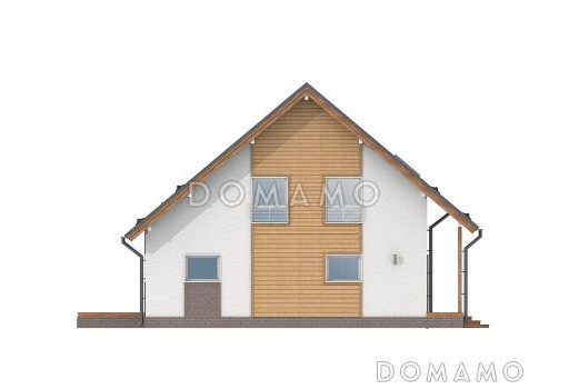 Проект каркасного дома с мансардой / Фасад 3