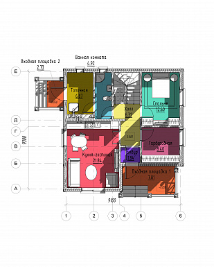 Проект одноэтажного дома с мансардой и подвалом / План 1 этажа Проект одноэтажного дома с мансардой и подвалом / План 1 этажа