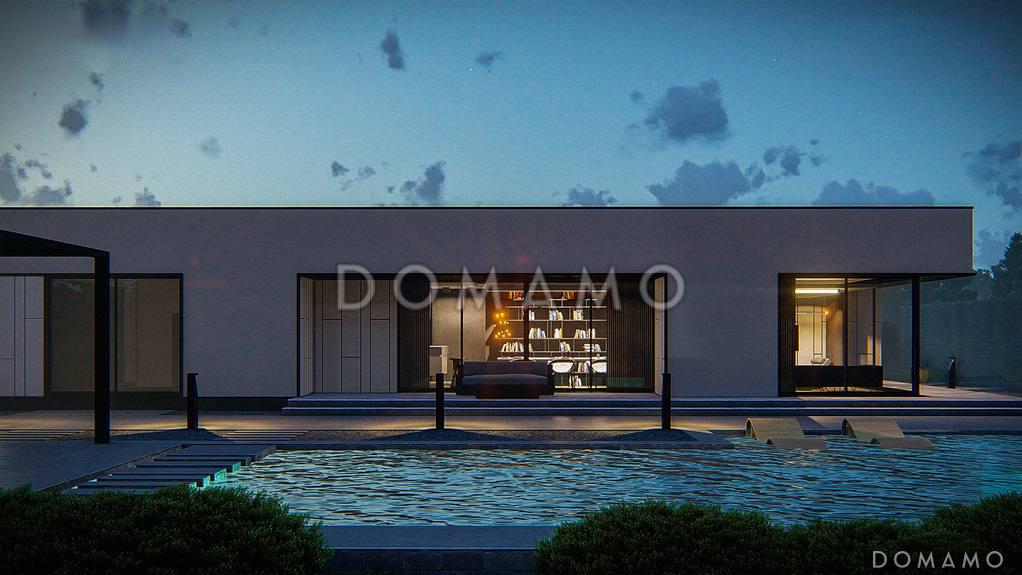 Проект одноэтажного дома из кирпича с просторной гостиной, мастер-спальней и гаражом на 2 машины / 5