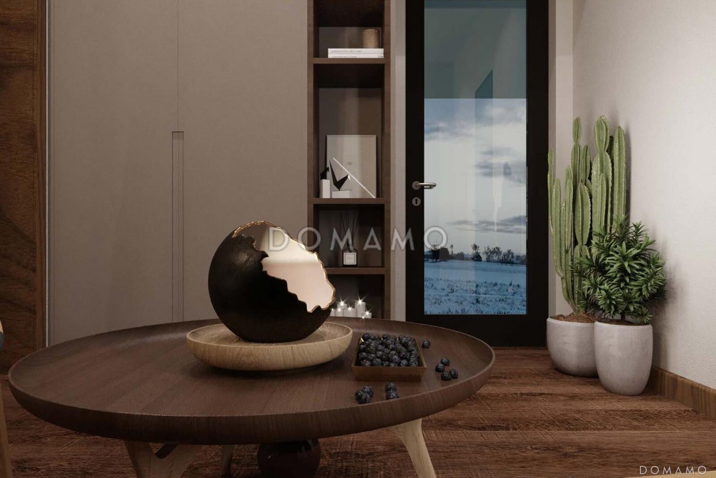 Проект кирпичного Г-образного дома с 3 спальнями, сауной и барбекю на террасе / 34