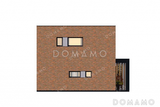 Проект двухэтажного дома с большой террасой / Фасад 2