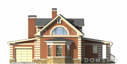 Проект современного дома из SIP панелей с гаражом / Фасад 4