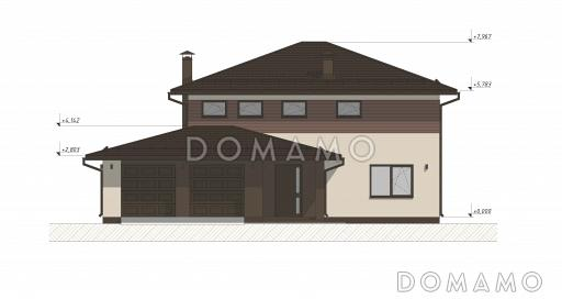 Проект современного дома с гаражом на две машины S-227 / Фасад 1