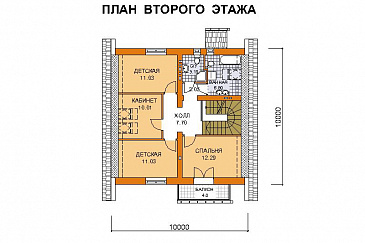 Проект дома из СИП панелей до 150 кв.м / План мансардного этажа Проект дома из СИП панелей до 150 кв.м / План мансардного этажа