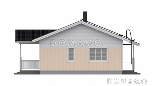 Проект одноэтажного каркасного дома с двумя спальнями / Фасад 2