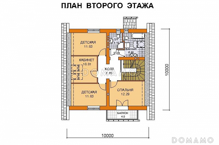 Проект дома из СИП панелей до 150 кв.м / План мансардного этажа Проект дома из СИП панелей до 150 кв.м / План мансардного этажа