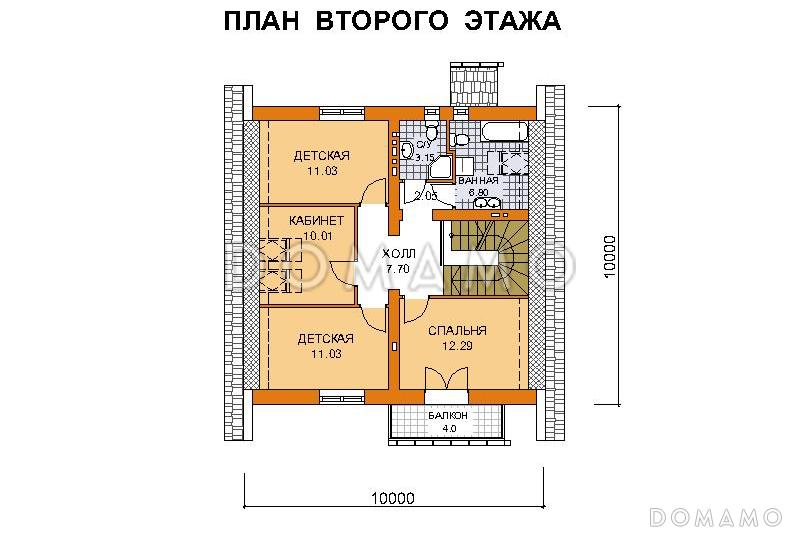 Проект дома из СИП панелей до 150 кв.м / План мансардного этажа