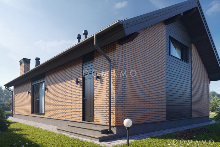 Проект кирпичной беседки с бильярдной, террасой барбекю, кухней и цокольным этажом