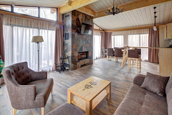 Проект одноэтажного дома из клееного бруса общей площадью 100 м. кв.