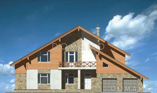 Проект дома из панелей СИП с комбинированной отделкой фасада / Фасад 2