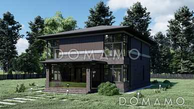 Проект современного двухэтажного коттеджа с четырьмя спальнями S-193