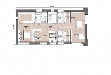 Проект дома с 4 спальнями, гаражом на 4 машины и мастерской / План 2 этажа