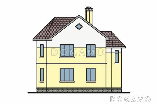 Проект кирпичного дома с солидным эркером на главном фасаде / Фасад 2