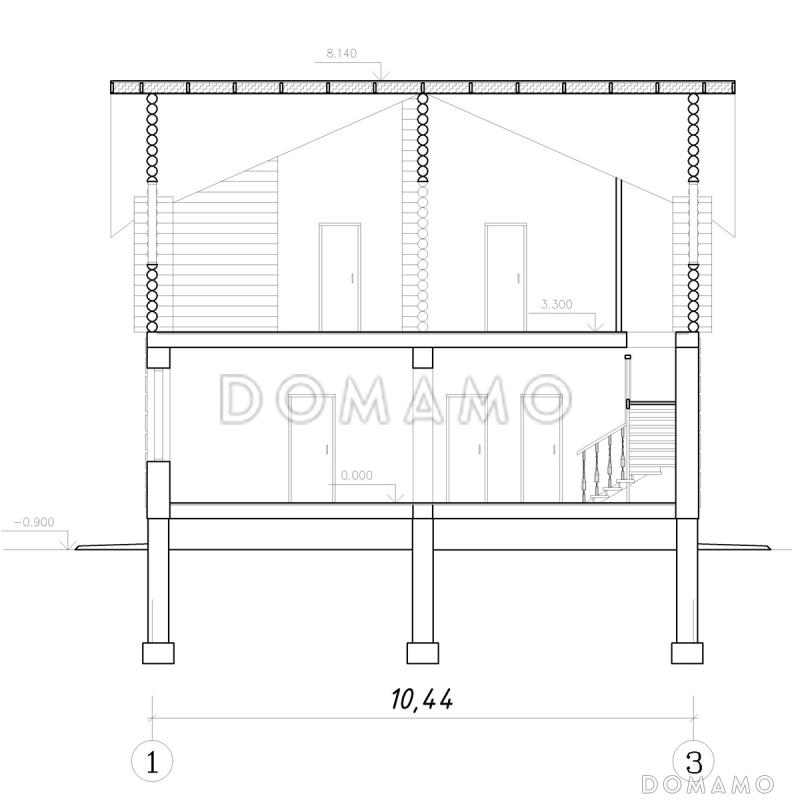 Проект одноэтажного дома с просторной мастерской на мансардном этаже / План #3