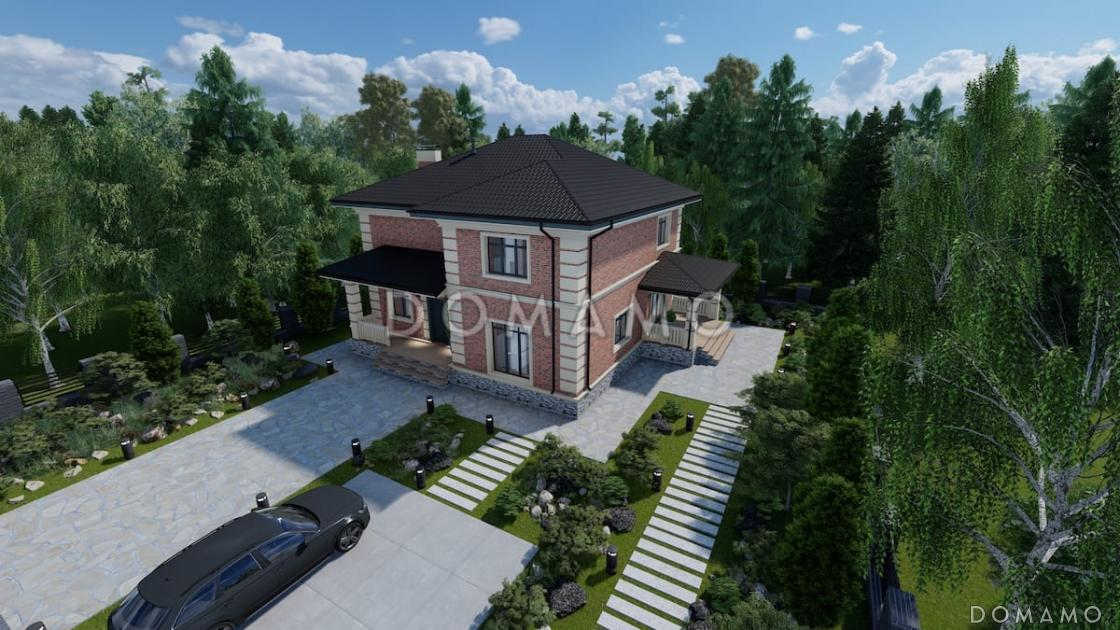 Проект двухэтажного дома из газобетона с террасой, кабинетом и 3 спальнями / 6