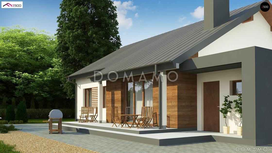 Проект одноэтажного дома из газобетона с гаражом и отделённой спальной зоной / 6